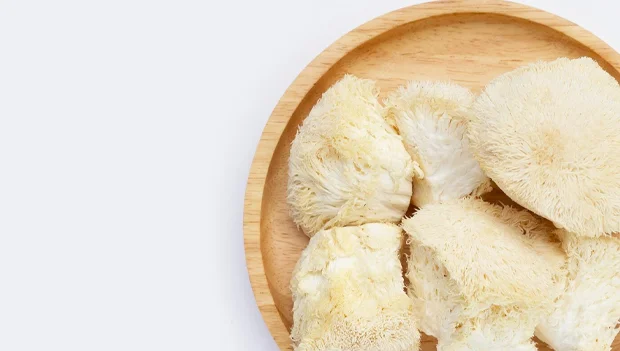 Lions Mane Supplement Bottle and Powder
